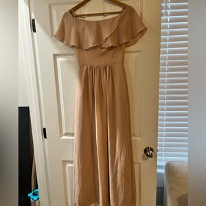 Light pink/tan bridesmaid dress